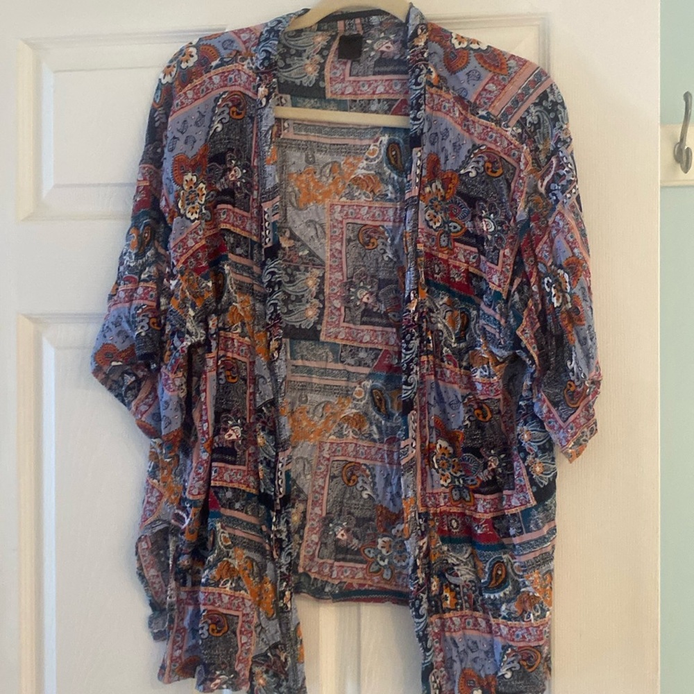 Multi print kimono